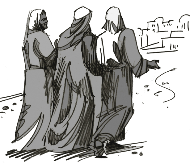 Ilustração de discípulos caminhando
